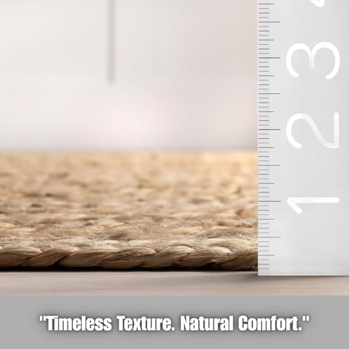 Image of Rounds Jute Carpet - Handwoven Natural Fiber Rug for Living Room, Bedroom, Entryway | Boho Chic Eco-Friendly Area Rug | Rustic Designer Floor Mat:-(Jute, 6x6 feet