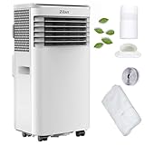 Zilan Mobile Klimaanlage 9000 BTU 3-in-1 Mobiles Klimagerät mit Abluftschlauch & Fensterkit – Kühlen, Entfeuchten & Ventilator, für Räume bis 50 m², 24h Timer, Schlafmodus, LED Display, Fernbedienung