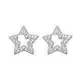 Pendientes de tuerca en forma de estrella con detalles de cristal brillante para uso diario