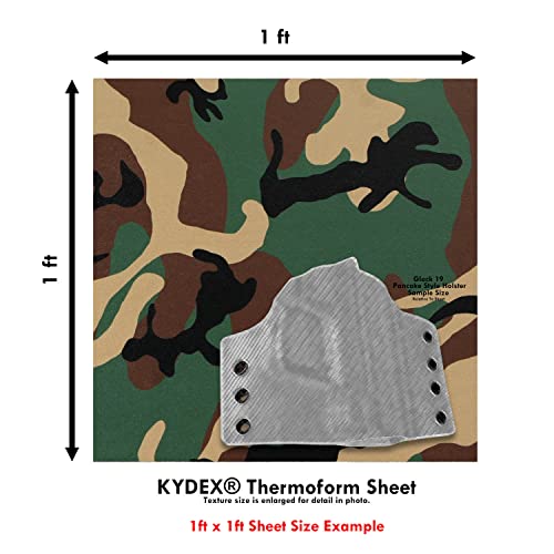 Image of KYDEX Sheet - (Infused Print) - (12in x 12in) - (Woodland Camo) - (1 Sheet) - (for Holster Making & Hobby) - (USA Made)