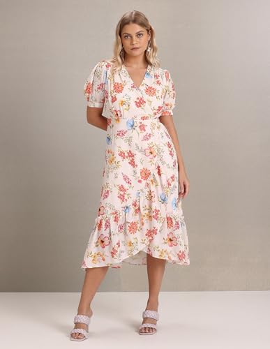 Image of U.S. Polo ASSN. Women's Floral Print Tiered Midi Dress