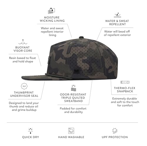 Image of melin Coronado Brick Hydro, Performance Snapback Hat, Water-Resistant Baseball Cap for Men & Women