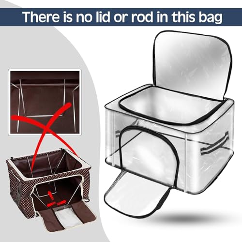 Image of Trendifly transparent clothes organiser Bag | wardrobe bedroom storage organizer box | Moisture Dust proof | 2 side Opening with zipper Undergarments Jeans Blankets Shirts Saree (42 * 32 * 28) (1)