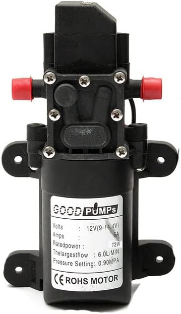 Mini Submersible Portable Electric Water Pump DC 12V 130PSI 6L/Min Water High Pressure Diaphragm Water Pump Self Priming Pump Automatic Switch(Straight)