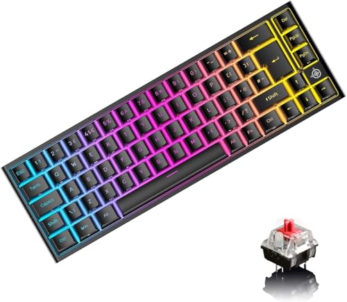 Amazon | LexonElec 有線 60% メカニカル ゲーム用キーボード