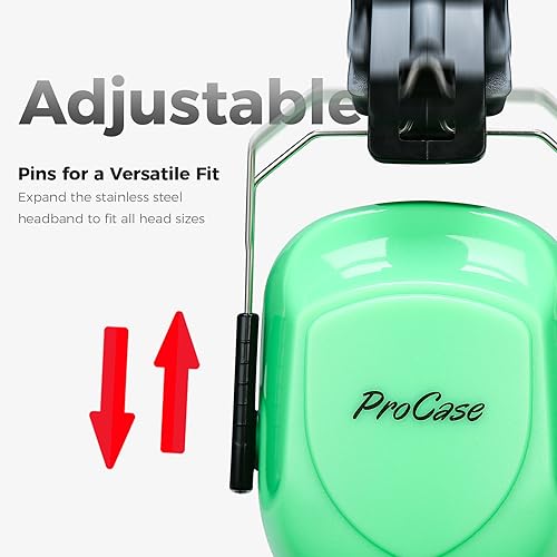 Image of ProCase Noise Reduction Ear Muffs, Sound Proof Ear Protection, NRR 28dB Noise Cancelling Headphones for Adults Kids Autism, Hearing Protection for Shooting Gun Range Mowing -Luminous
