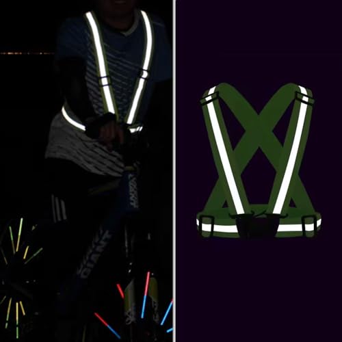 Sufune Reflektierende Sicherheitsweste, Reflektierende Warnweste Einstellbar, Reflektoren Sicherheits für Fahrrad, Joggen, Laufen, Wandern
