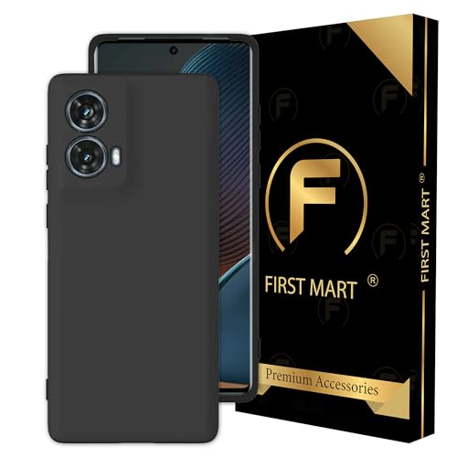 Image of FIRST MART Matte Silicone Back Cover for Motorola G85 - Black