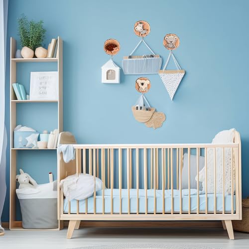 Collazoey 8 Stück Kleiderhaken Kinder,Selbstklebender Haken aus Holz,Kleiderhaken für Kinder in Tierform, Wandhaken aus Holz in Tierformen, Für Bad Kinderzimmer,Küche, Handtücher Mützen (B)