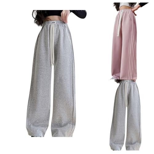 Baggy Sweatpants for Teen Girls Oversized Wide Leg Loose Sweat Pants Elastic High Waist Comfy Athletic Joggers