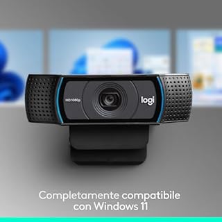 Logitech C920 Hd Pro Webcam, Videochiamata Full Hd 1080P/30Fps, Audio Stereo, ‎Funziona Con Skype, Zoom, Facetime, Hangouts, ‎‎Streaming, Pc/Mac/Laptop/Tablet/Chromebook, Nero