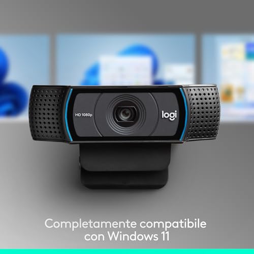 C920 HD Pro Webcam, Videochiamata Full HD 1080p/30fps, Audio Stereo ?Chiaro, ?Correzione Luce HD, Funziona con Skype, Zoom, FaceTime, Hangouts, ??PC, Mac, Laptop, Tablet, Chromebook - Nero - Webcam - Immagine 3