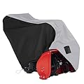 Zenicham Snow Blower Cover, 600D Heavy Duty Waterproof Snow Thrower Cover with Air Vent, Universal Fit Most Two-Stage Snowblower (50" L x 33" W x 40" H) Black & Gray