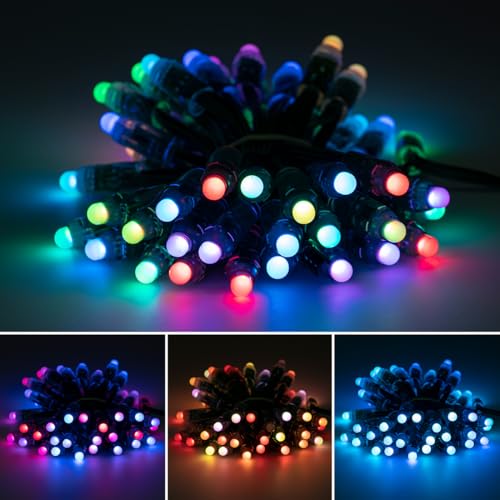 Image of BTF-LIGHTING WS2811 12mm DC12V RGB LED Pixel String Light 50 pcs IP68