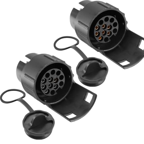 ETUKER Anhänger Adapter 2Stücke 7 poliger auf 13 poliger Schleppadapter Elektrischer Adapter Konverter für Wohnwagen Wohnmobil
