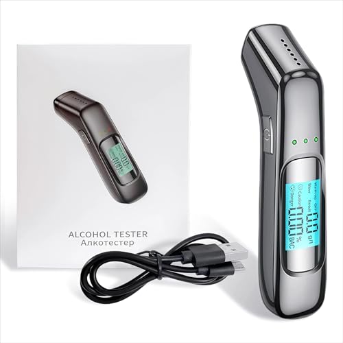 Breathalysers, Breathalyser with Non-Contact Blowing, Professional Alcohol Tester with HD LCD Display, Portable Alcohol Breathalyzer with 2nd Generation ASIC Smart Chip Technology for Travel Home Use
