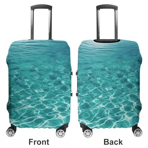 Blue Aqua Pool Water Luggage Cover for Suitcase Tsa Approved Stylish Suitcase Covers Washable Stretch Suitcase Protector Anti-Scratch Travel Baggage Covers for 19-32 Inch Luggage3
