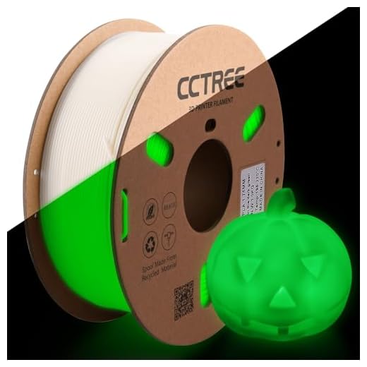 CCTREE PLA Filament 1.75 mm, Dimensional Accuracy +/- 0.03 mm, 1KG Spool (2.2 lbs), Fit for Most FDM 3D Printers, Glow in the Dark Green