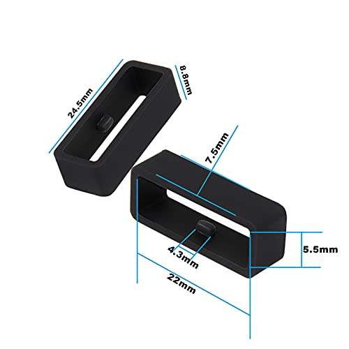 10 stuks Horlogebandje Reserveringen 22 mm,Horlogeband Houder, Siliconen Sluitring,compatibel met Garmin Forerunner 235 935 735XT 945 620 630 / Garmin Fenix 5/6/7/Approach S20 S5 S6 /epix 2 armbanden - Afbeelding 4
