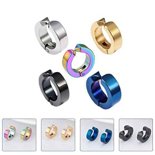 Generic 5Pcs Stainless Steel Ear Cuffs Helix Cartilage Clip On Wrap Punk Non Piercing Earrings Fashion Ear Clips Set For Women Men Multicolor A4Gib3I1454385Cq #TOP1