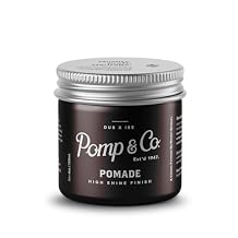 Pomp & Co High Shine Pomade، دهن تصفيف رجالي للحصول على قبضة قوية متوسطة مع لمسة نهائية Wetlook، دهن مائي 120 مل