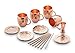 Produktbild ECHTWERK Moscow Mule Kupferbecher 13er Set gefertigt aus Edelstahl im Hammerschlag-Look bestehend aus 4x Kupferbecher 500ml, 4x Untersetzer, 4x Strohhalm und 1x Messbecher 2cl/4cl, EW-MM-1713H