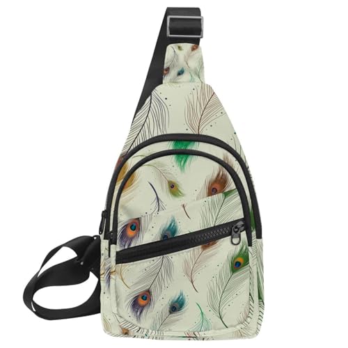 Mochila cruzada de pavo real con correa ajustable y diseño ergonómico