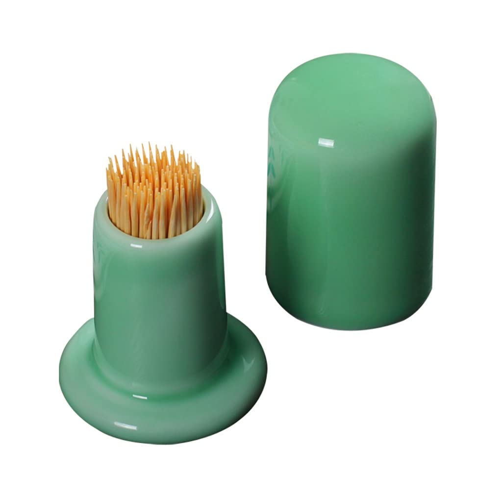 AYCDL Toothpick Dispenser Ceramic Toothpick Holder Dispenser Household Kitchen Gadgets Toothpick Box Cotton Swab Tube Table Toothpick Can Toothpicks For Appetizers,B2pc