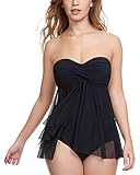 Taza de espuma suave Profile by Gottex Bandeau Flyaway Traje de ba o de una pieza para mujer - Negro - 48