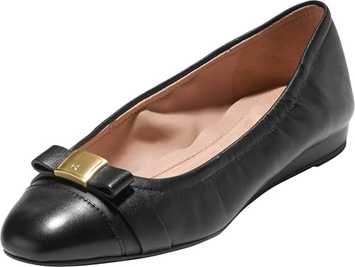 Cole Haan Women's Shoes - Go-to Tova Bow Ballet Flat, Black Leather, 5-B US by Cole Haan - Used condition - US$46.03