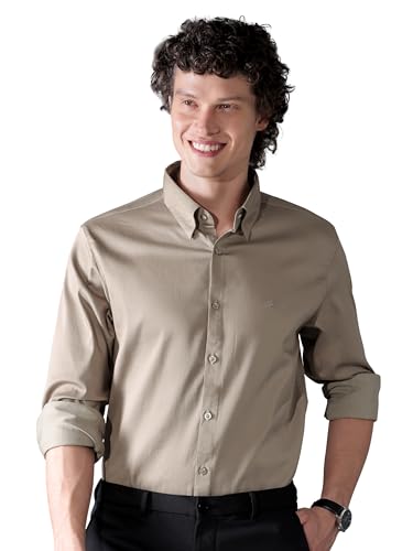 Image of BEYOUNG Regular Fit Formal Satin Shirt for Men | Full Sleeves | Men's Stylish Satin Silk Shirt | Formal Shirt | Buttondown Collar | Satin Solid Shirt for Men