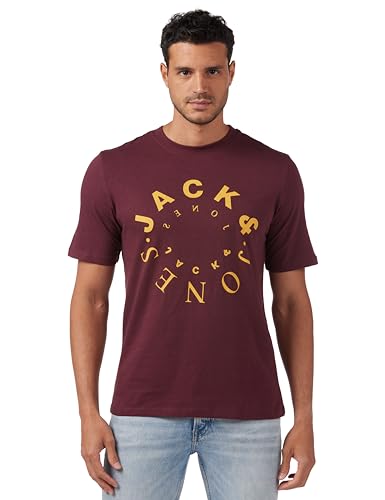 JACK & JONES Jjwarrior tee SS Crew Neck Camiseta, Port Royale/Print:Big, M para Hombre