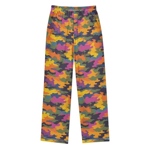 ALAZA Yellow Blue Camouflage Camo Pajama Lounge Pants Long Sleep Pajama Bottoms with Pockets2