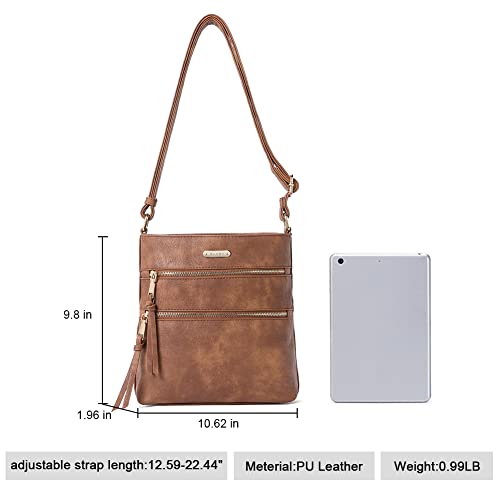 CLUCI Crossbody Purses for Women, Medium Size Zipper Pocket Adjustable Strap, Soft Leather Women's Shoulder Handbags 5