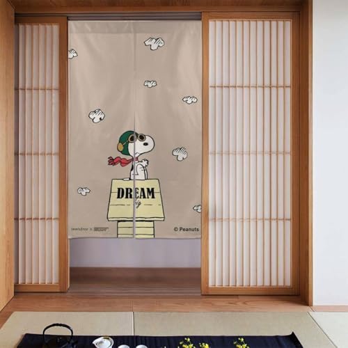 のれん ドアカーテン スヌーピー アニメ 遮光カーテン ロング のれん 間仕切り かわいい おしゃれ 暖簾 目隠し キッチン 玄関 86cm×143cm