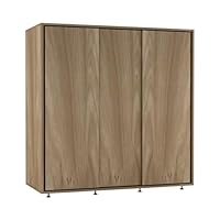 URBNLIVING 120cm Kids Sliding Wardrobe with 3 Smooth-Glide Doors, Integrated Hanging Rail, Space-Saving Compact Closet, Child-Safe Design for Nurseries & Children