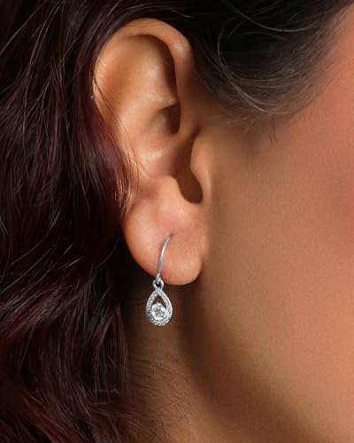 Image of CLARA 925 Sterling Silver Drop Earrings | Platinum Plated | Daily Wear |Gift for Women and Girls