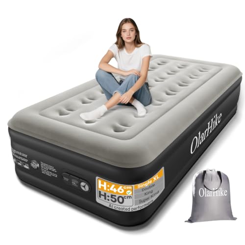Image of OlarHike Single Airbed, Inflatable Air Mattress, 90 x 200 x 46cm, 150KG
