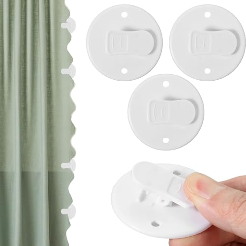 4 Stück Schutz-Spritzschutz-Clips, Selbstklebend Duschvorhang Clips, Winddichte Schutz Clips, Duschvorhang Halterung, Vorhang Clip, Badezimmer Vorhang Klammern für Dusche Hängend Camper Heimdeko(Weiß)
