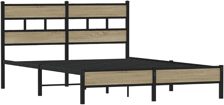 vidaXL Bed Frame without Mattress Sonoma Oak 140x190 cm Engineered Wood