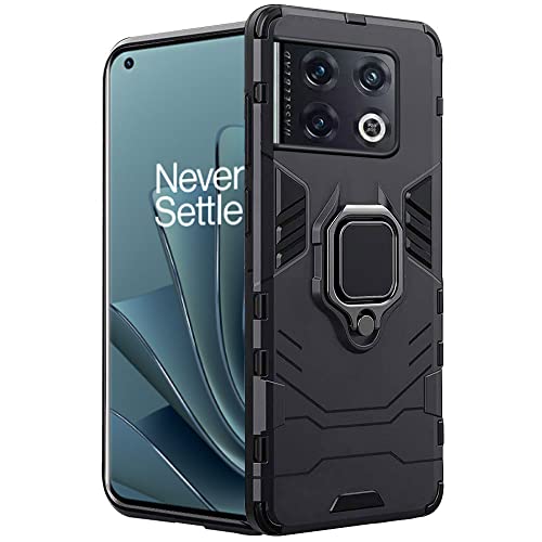 Image of TheGiftKart Tough Armor OnePlus 10 Pro 5G Bumper Back Case Cover | Ring Holder & Kickstand in-Built | 360 Degree Protection Back Case Cover for OnePlus 10 Pro 5G (PC, Polymer | Black)