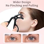 Eyelash Curlers - Plastic Eyelash Curler with Silicone Refill Pads Premium Small Cute Lash Curler for No Pinching or Pulling Eye Lash Curler Makeup Tool for Women & Girls, Black - Image 2