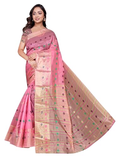 Image of Sarees for Women Wear Organaza Silk Banarasi Sari Kanjivaram Soft Pure Paithani Wedding Original Kanchipuram Pattu Sadi with Blouse Piece 2026 (Flowermeena)