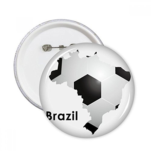 Badge Brésil broche carte ronde noir et blanc décoration vêtement pour fan de football