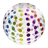 PPhtony Big Beach Ball 15.5inch Large Inflatable Rainbow Color Swimming Pool Party Ball for Women Men Adults Summer Beach Outdoor Water Game (Color Dot)