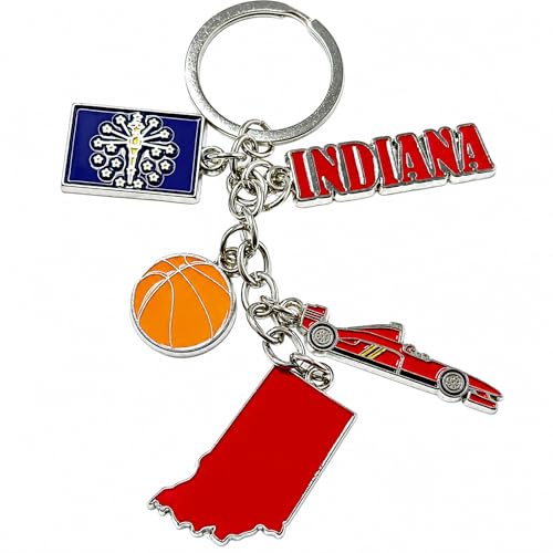 Westmon Works Indiana Keychain Souvenir – Indiana State Charm Key
