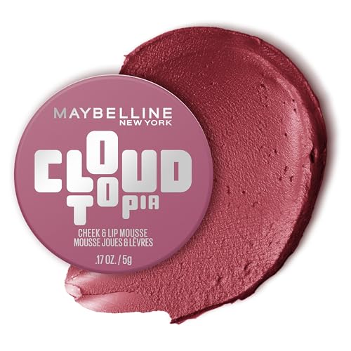 Maybelline Cloudtopia Blush for Cheeks and Lip Mousse, Ultra-Vivid, Pigmented Formula for Up to 14HR of Blush and Lip Makeup Color, Twilight Berry, 1 Count