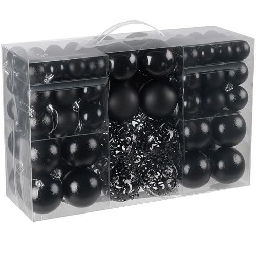 Hengsong Schwarze Weihnachtskugeln Schwarz,100 Christbaumkugeln...