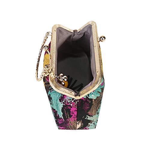 Sac rétro chinois multicolore compact 22x13cm doté d'une double bandoulière modulable - 5