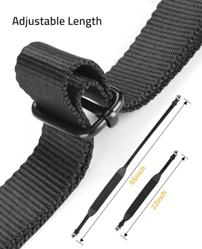 CVLIFE Two Point Rifle Sling, Anti-Slip Design Pad, Removable Swivel Black - image 4